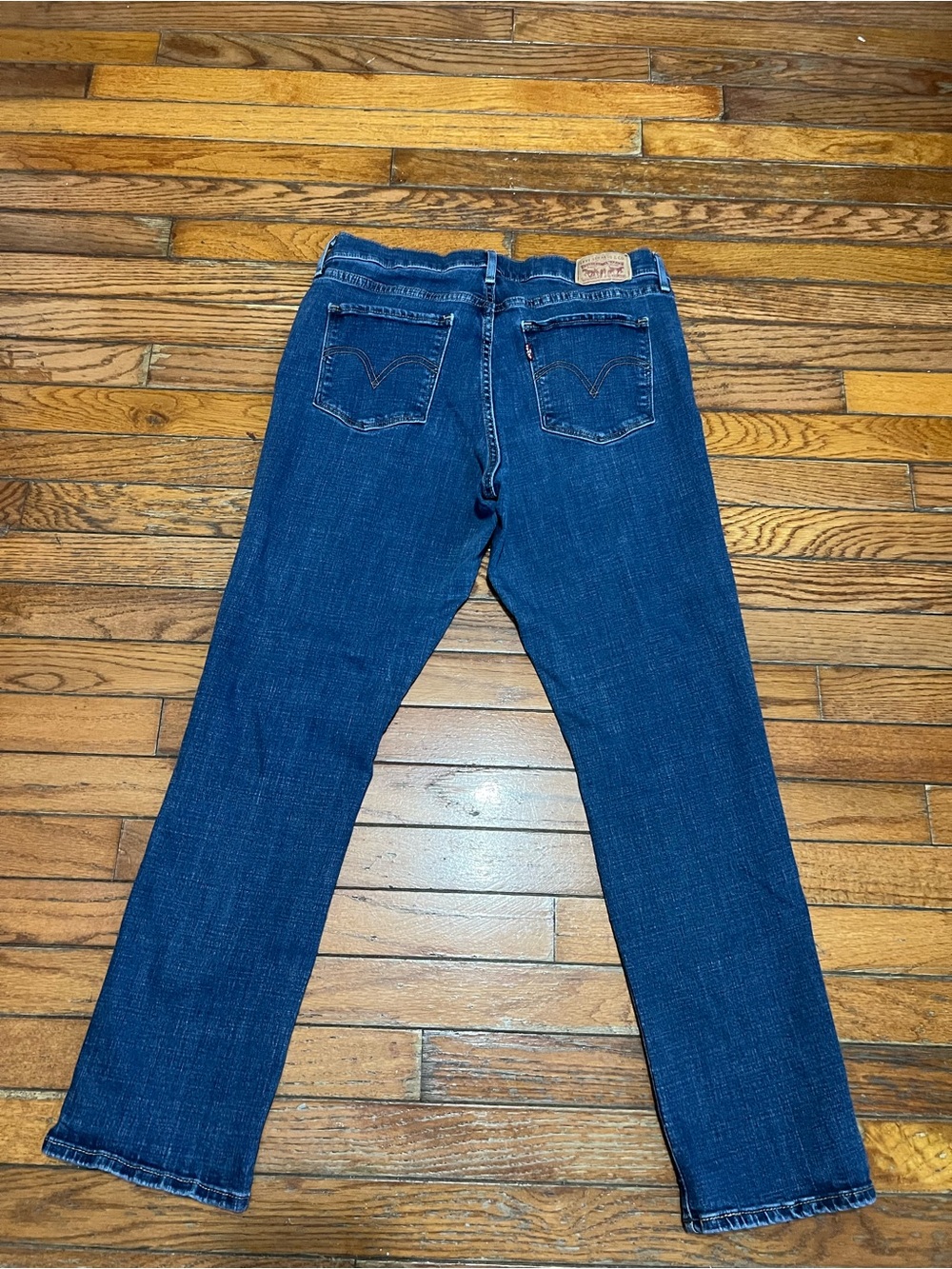 Levi's Dark Blue Straight Leg Denim Jeans size 12 women - Picture 4 of 8